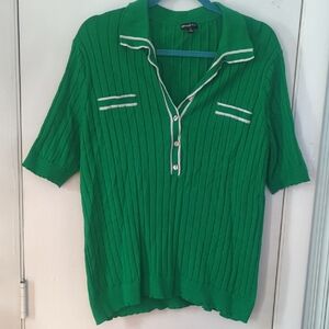 EUC Minnie Rose Vibrant Green Knit Top sz 2X XXL